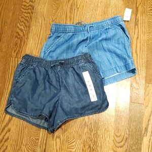 Girls buddle of blue shorts shorts, both brand new. New with tag